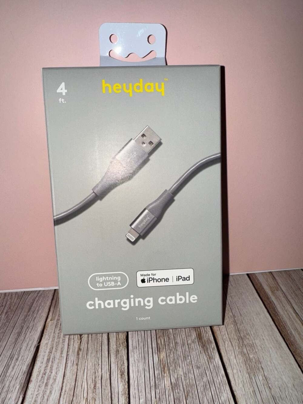 heyday 4ft Lightning to USB-A Charging Cable for iPhone & iPad - Gray - Picture 3 of 4